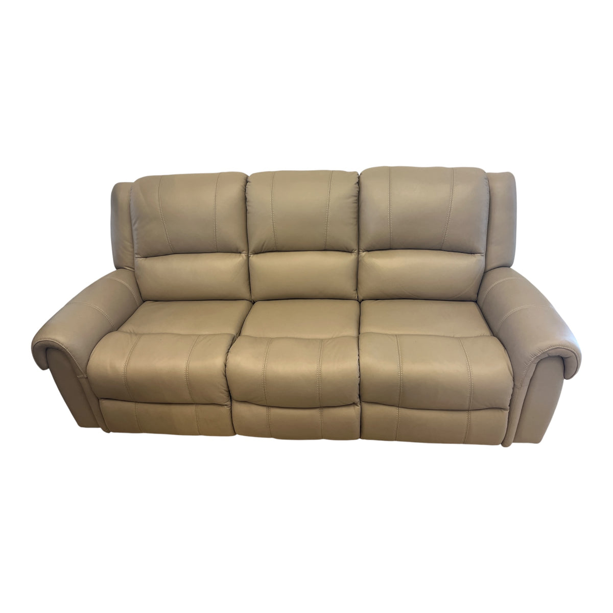 Santa Fe Tan Genuine Leather 2 x Recliner Sofa