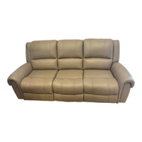 Santa Fe Tan Genuine Leather 2 x Recliner Sofa