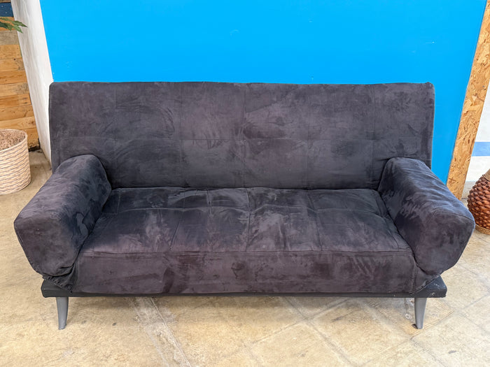 Black Velvet 3-Seater Futon