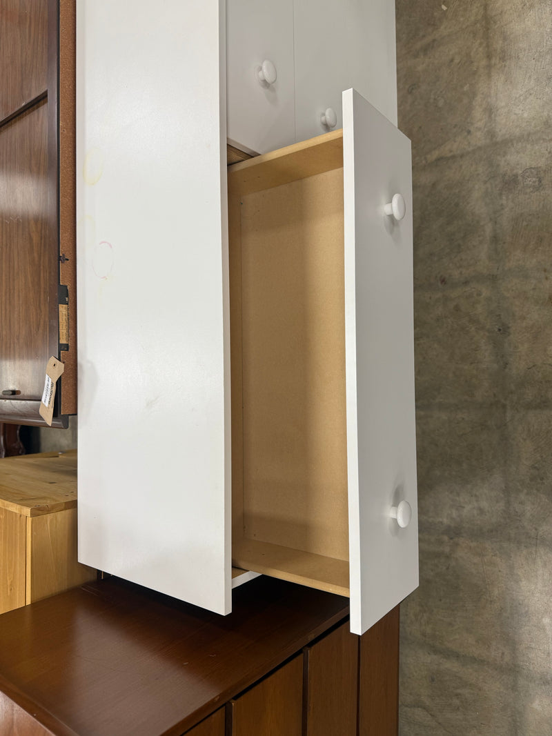 White Low Styled 6-Drawer Dresser