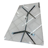 Glass and Polished Chrome Dining Table