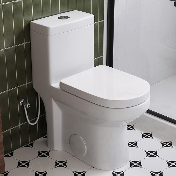 HOROW HWMT-8733U Compact One Piece Toilet for Small Bathroom