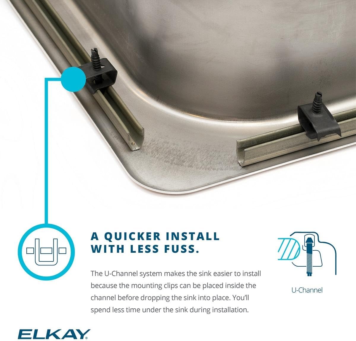 Elkao|#Elkay DLRS3322123 18 Gauge Stainless Steel 33 Inch x 22 Inch x 11.625 Inch Single Bowl Top Mount Kitchen Sink- 3 Hole,