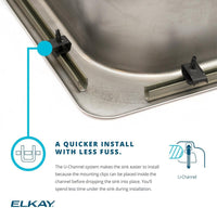 Elkao|#Elkay DLRS3322123 18 Gauge Stainless Steel 33 Inch x 22 Inch x 11.625 Inch Single Bowl Top Mount Kitchen Sink- 3 Hole,
