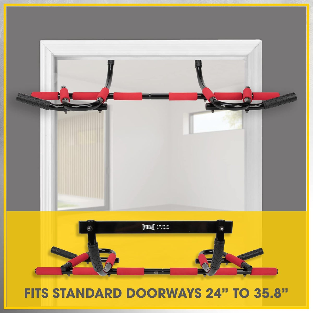 Pro Door Gym Pull-Up Bar - 24.5x11x10-Inch