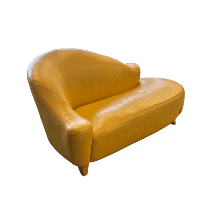 72-Inch Vintage Leather Sofa