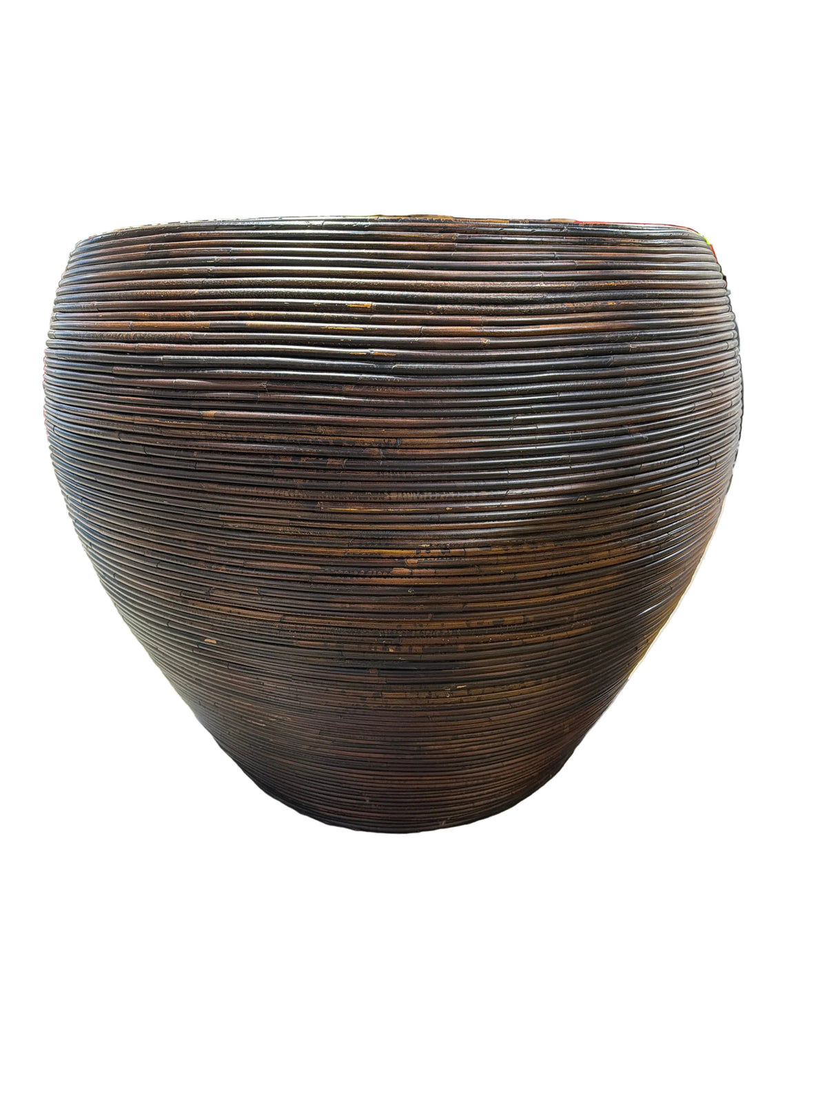 Vintage Mid-Century-Modern Pencil Reed / Rattan Pod Chair - Gabriella Crespi