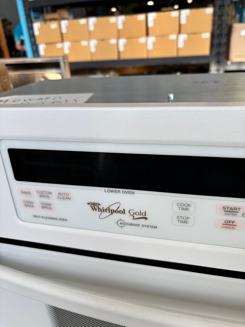 White Whirlpool Gold Double Wall Oven