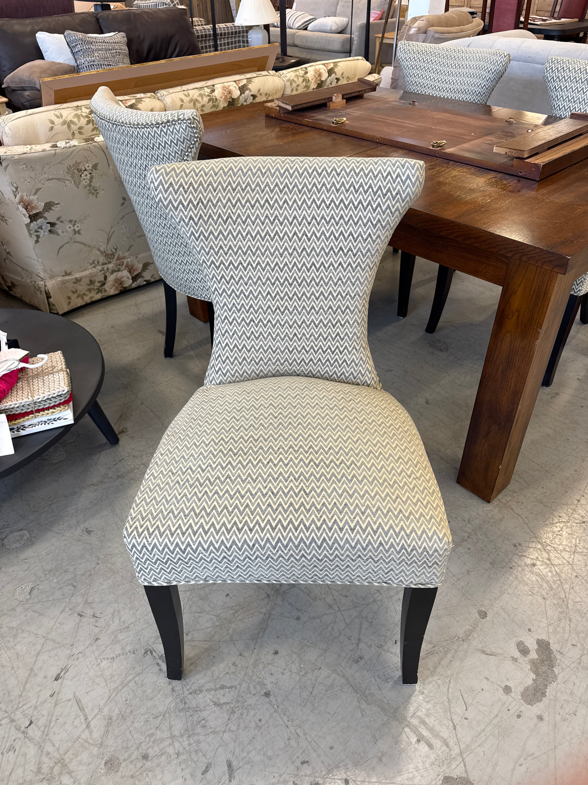 4 Chevron Upholstery Wingback Dining Chair's