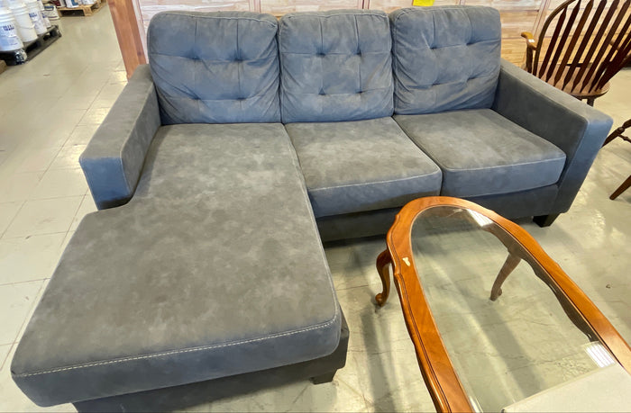 3-Seat Dark Gray Sofa with Lounge Extension