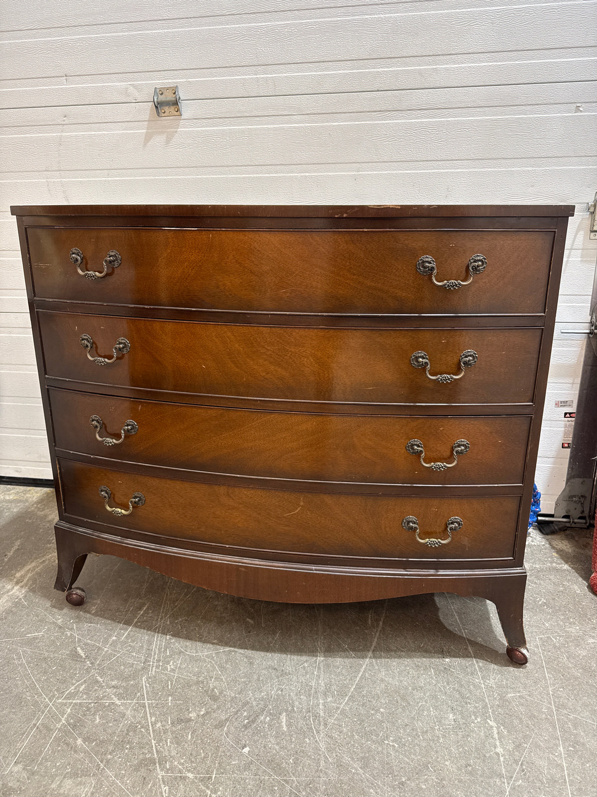 42"W Vintage Bowfront Chest of Drawers