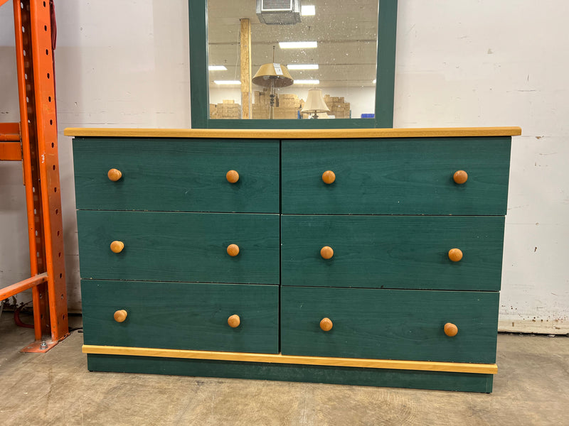 Two-Toned Green Wooden Dresser