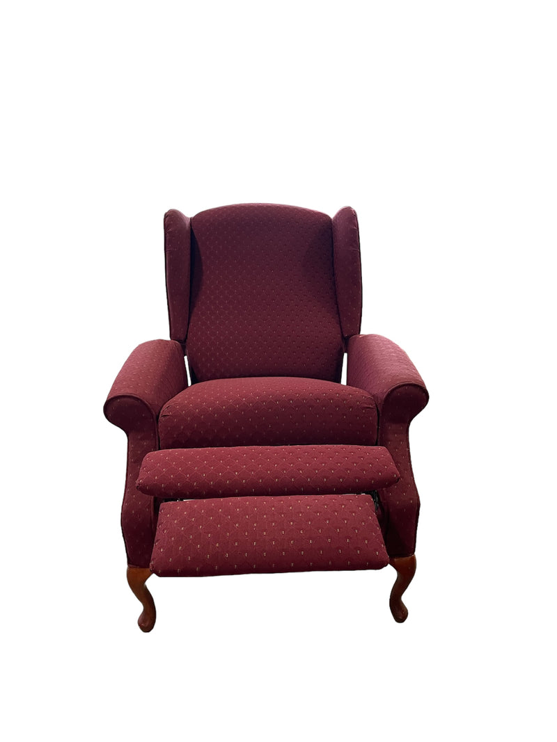 Red Upholstered Recliner Armchair