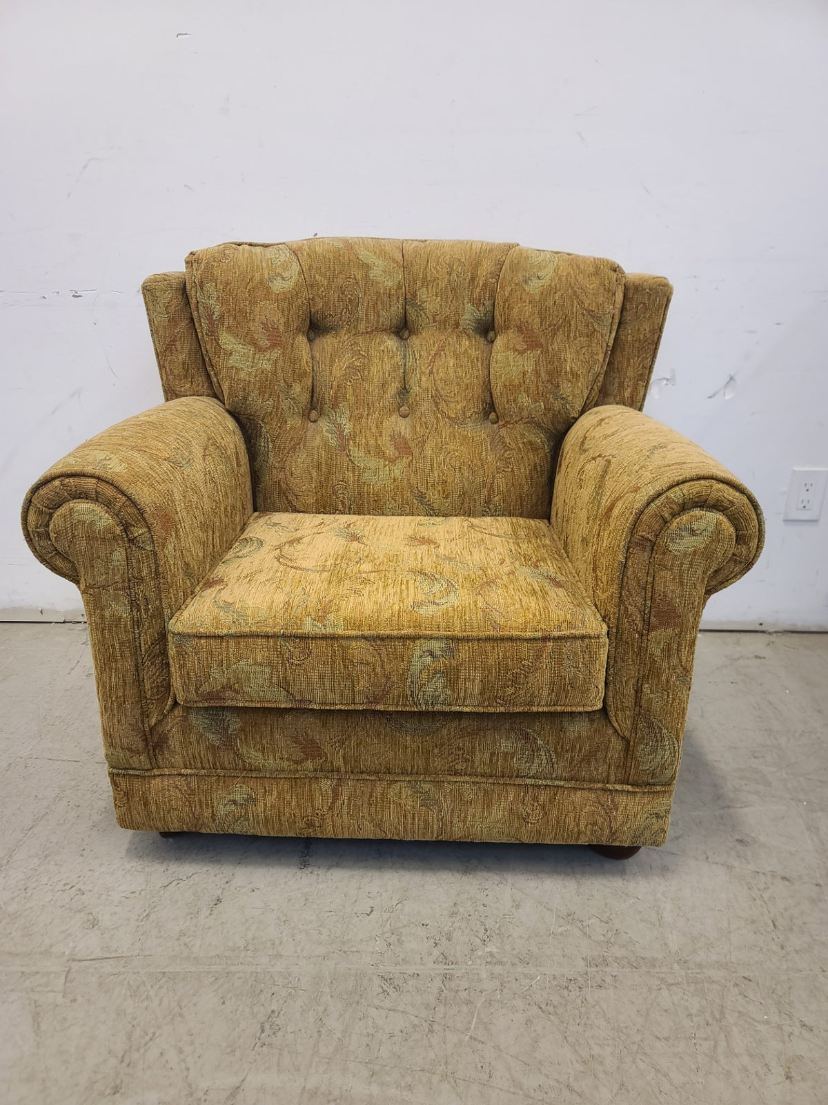 Floral Pattern Upholstered Armchair
