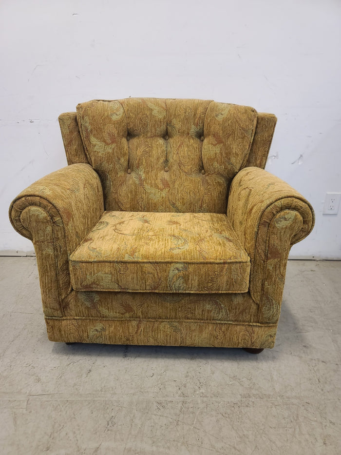 Floral Pattern Upholstered Armchair