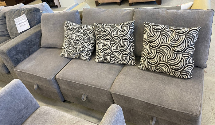 Modular 7-piece Sofa Set with Underseat Storage - Medium Gray