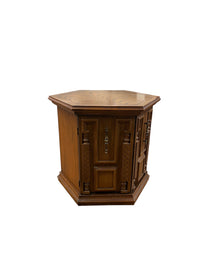 Hexagon Accent Table With Ornate Carving