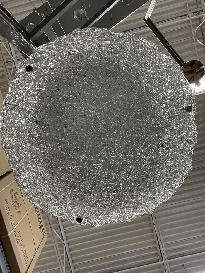Drizzled Glass and Chrome LED Chandelier