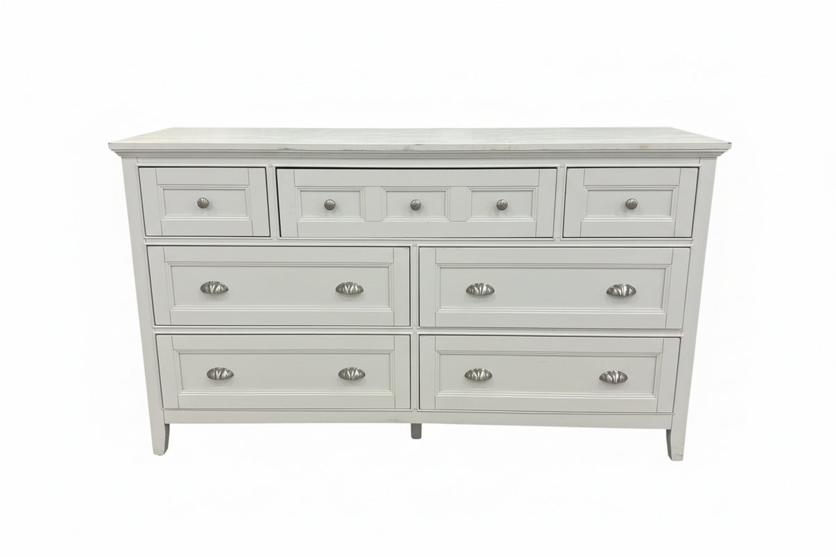 64” W - White 7-Drawer Dresser