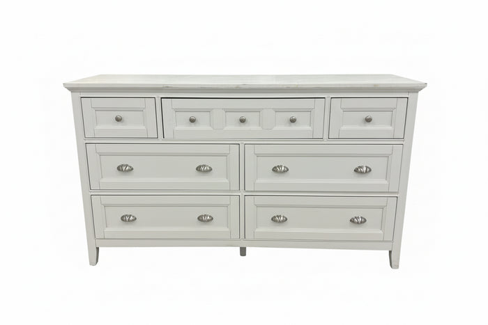 64” W - White 7-Drawer Dresser