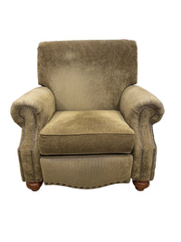 Olive Green Traditional Push-Back Reclining Armchair