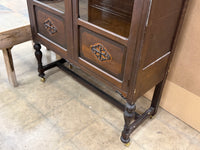 Antique Dark Wooden China Cabinet