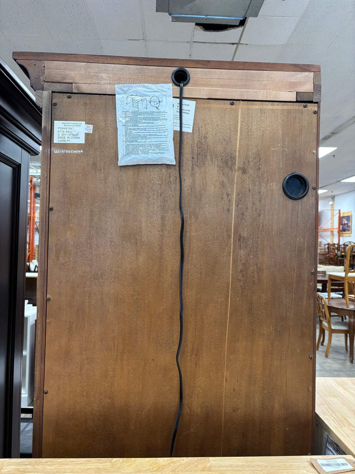 Tall Dark Wood Curio Cabinet