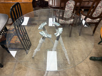 High Round Glass-top Dining Table