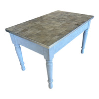 Parquet-Style Grey Rectangular Accent Table