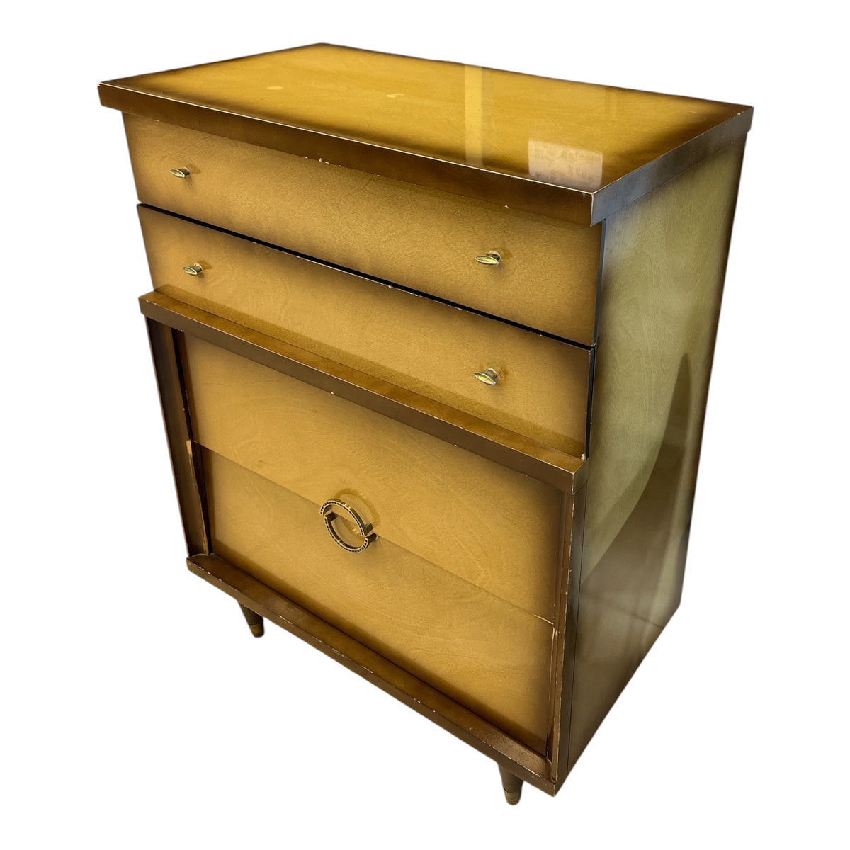Midcentury Wooden 4-Drawer Dresser