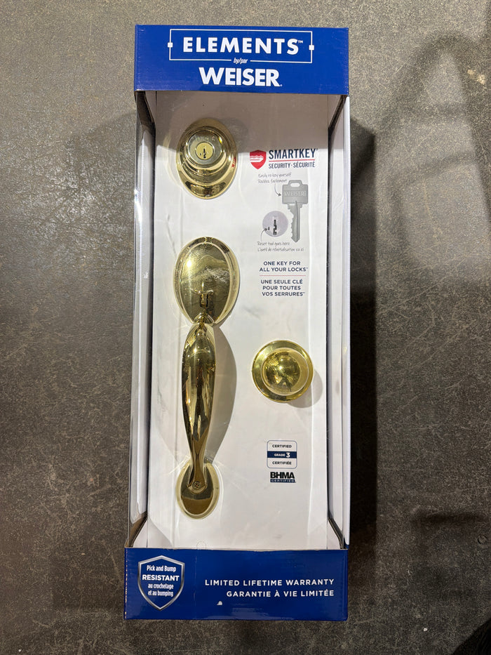 Weiser Gold Finish Entrance Lock Set