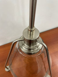 Conical Bubble Glass Pendant in Brushed Nickel