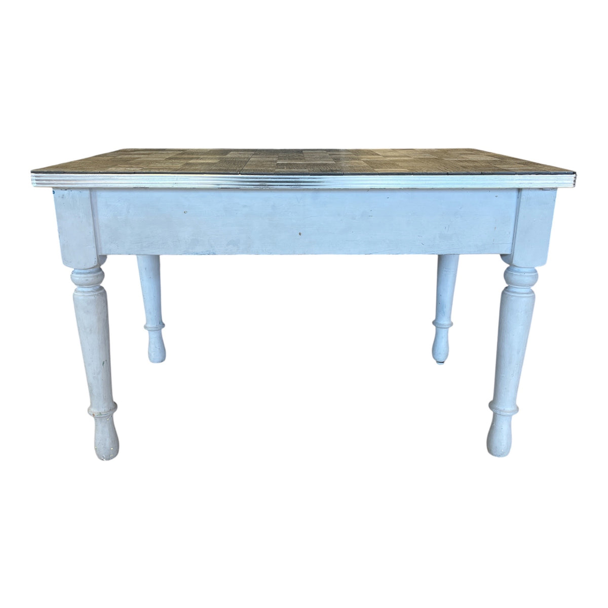 Parquet-Style Grey Rectangular Accent Table