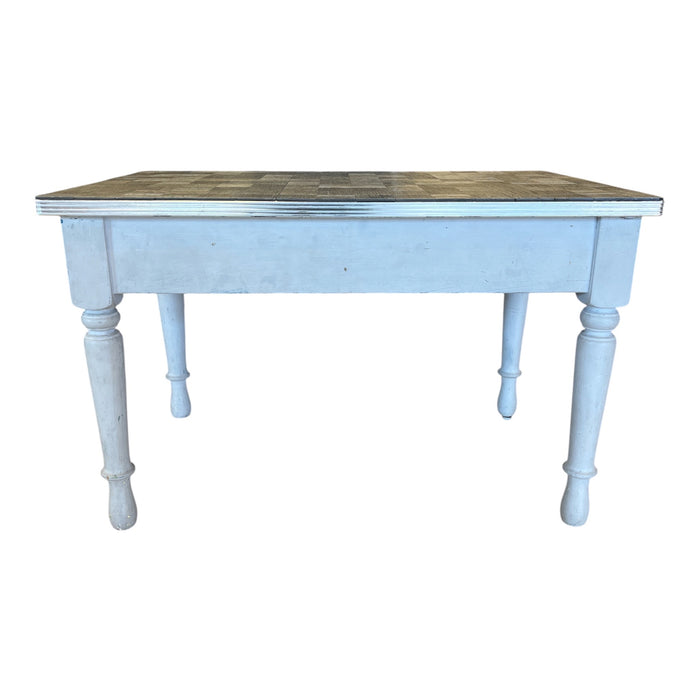 Parquet-Style Grey Rectangular Accent Table