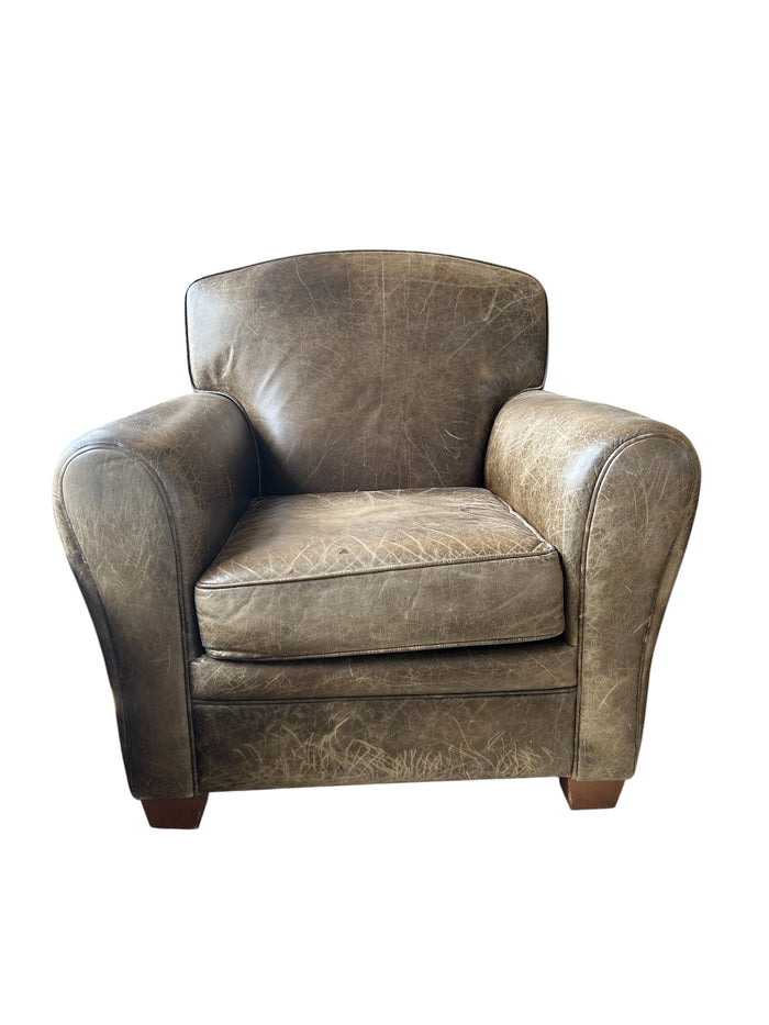 Distressed Leather Armchair