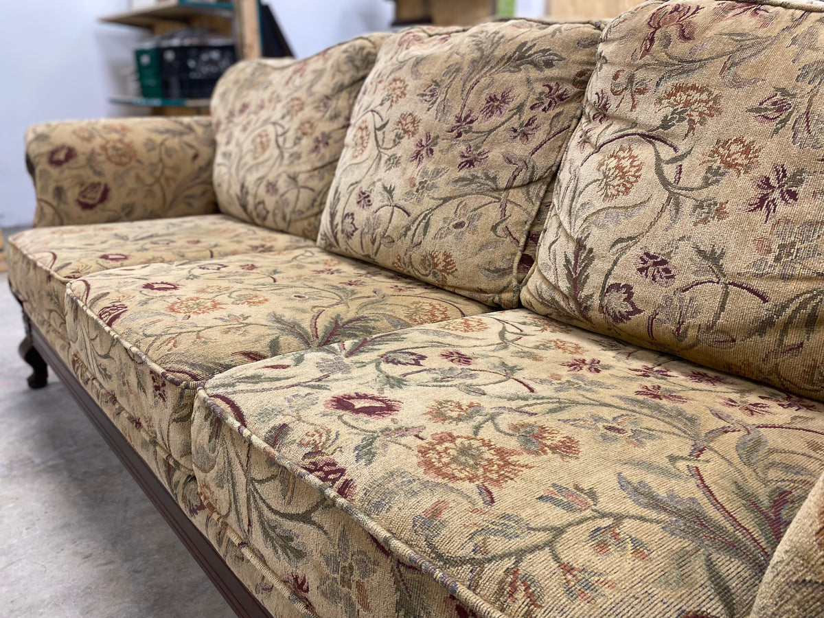 Tan Floral Sofa