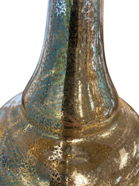 Glass Table Lamp With Botanical Motif Shade