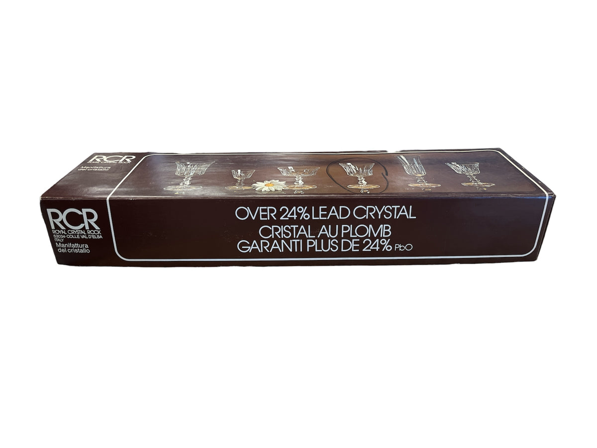 RCR "Victoria" Crystal Wine Glasses - Set of 6 with Original Box