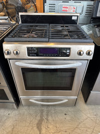 KitchenAid Architect Series II 30-inch slide-in gas range (Model KGSS907SSS) featuring a stainless steel finish, continuous cast-iron grates, and a digital control panel.