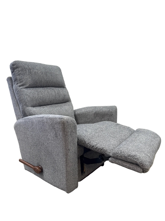 La-Z-Boy Liam Rocking Recliner in a textured gray fabric.