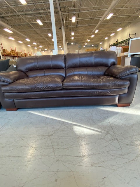 Drak Brown Leather Sofa