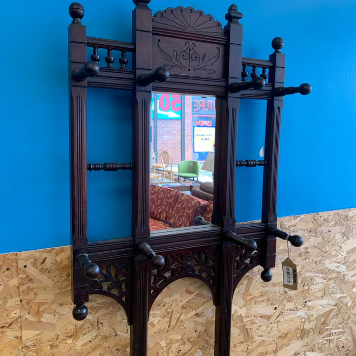 76-inch H Antique Solid Wooden Hall Tree