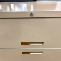36-inch W Beige Filing Cabinet – 2-Drawer with Recessed Top Lid