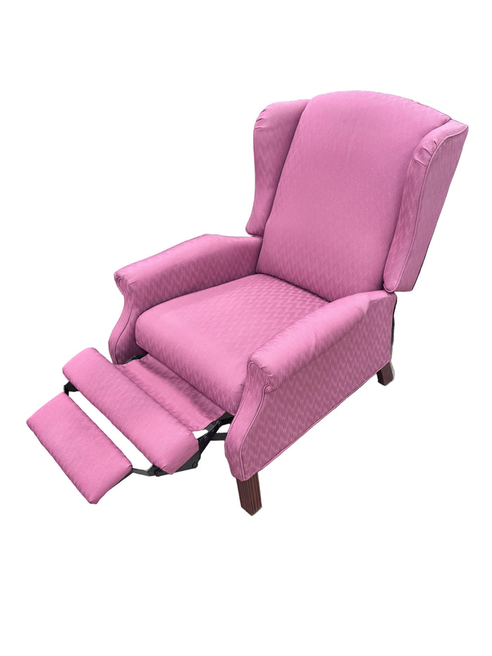 Rose-Pink Wingback Recliner