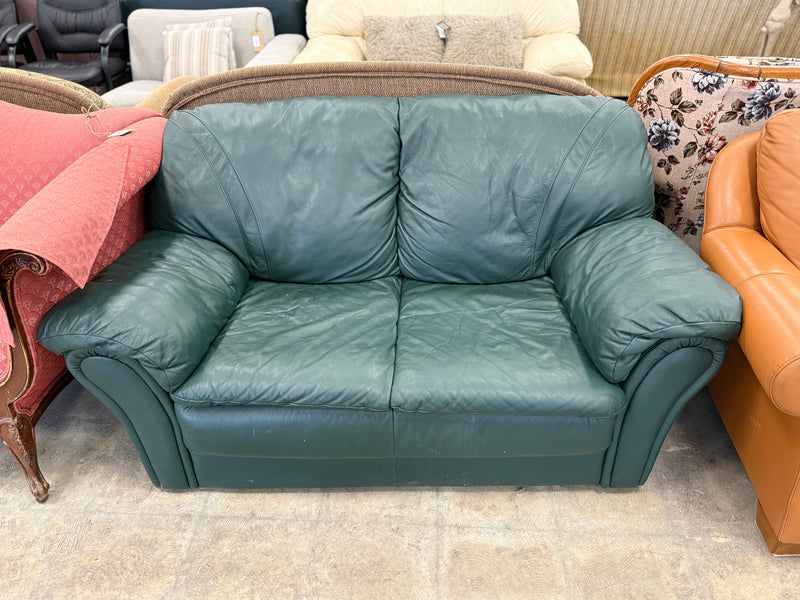 Dark Pine Green Loveseat