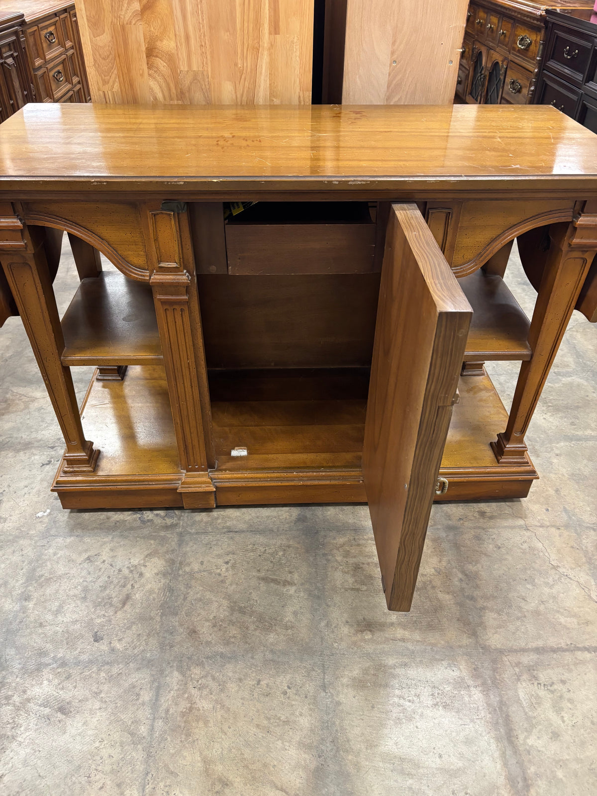 Wooden Drop-Leaf Buffet Cabinet