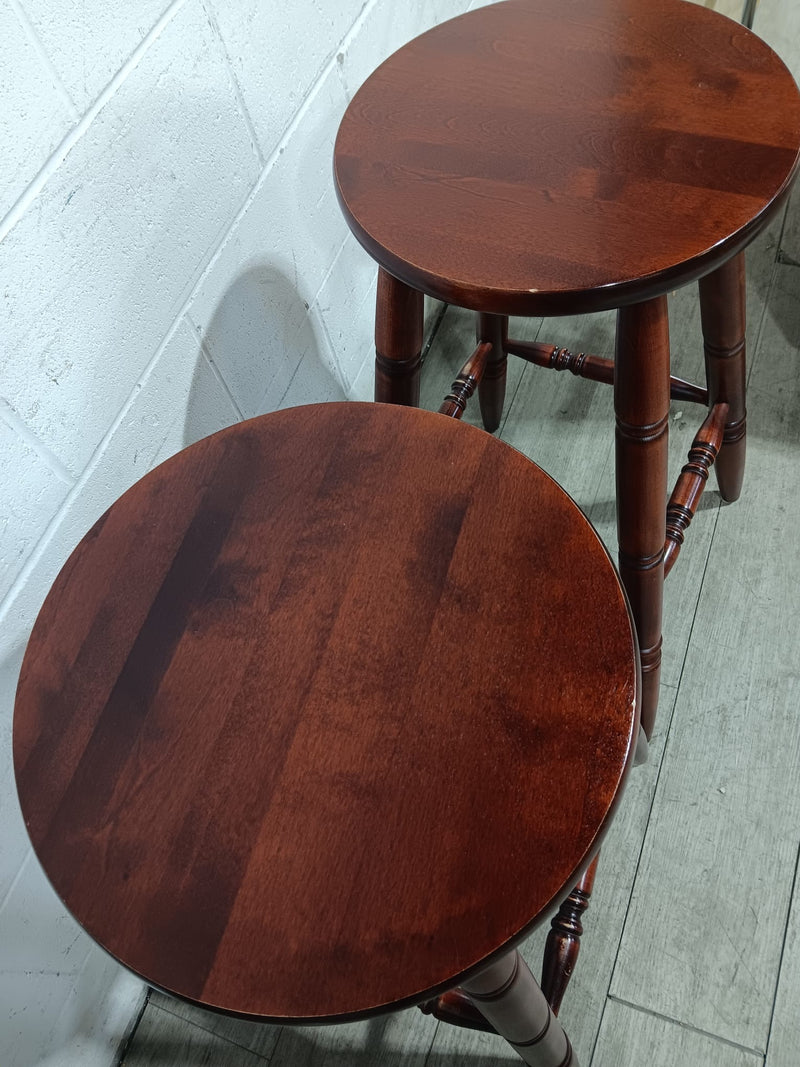 Cherry Wood Bar Stools - Set of 2