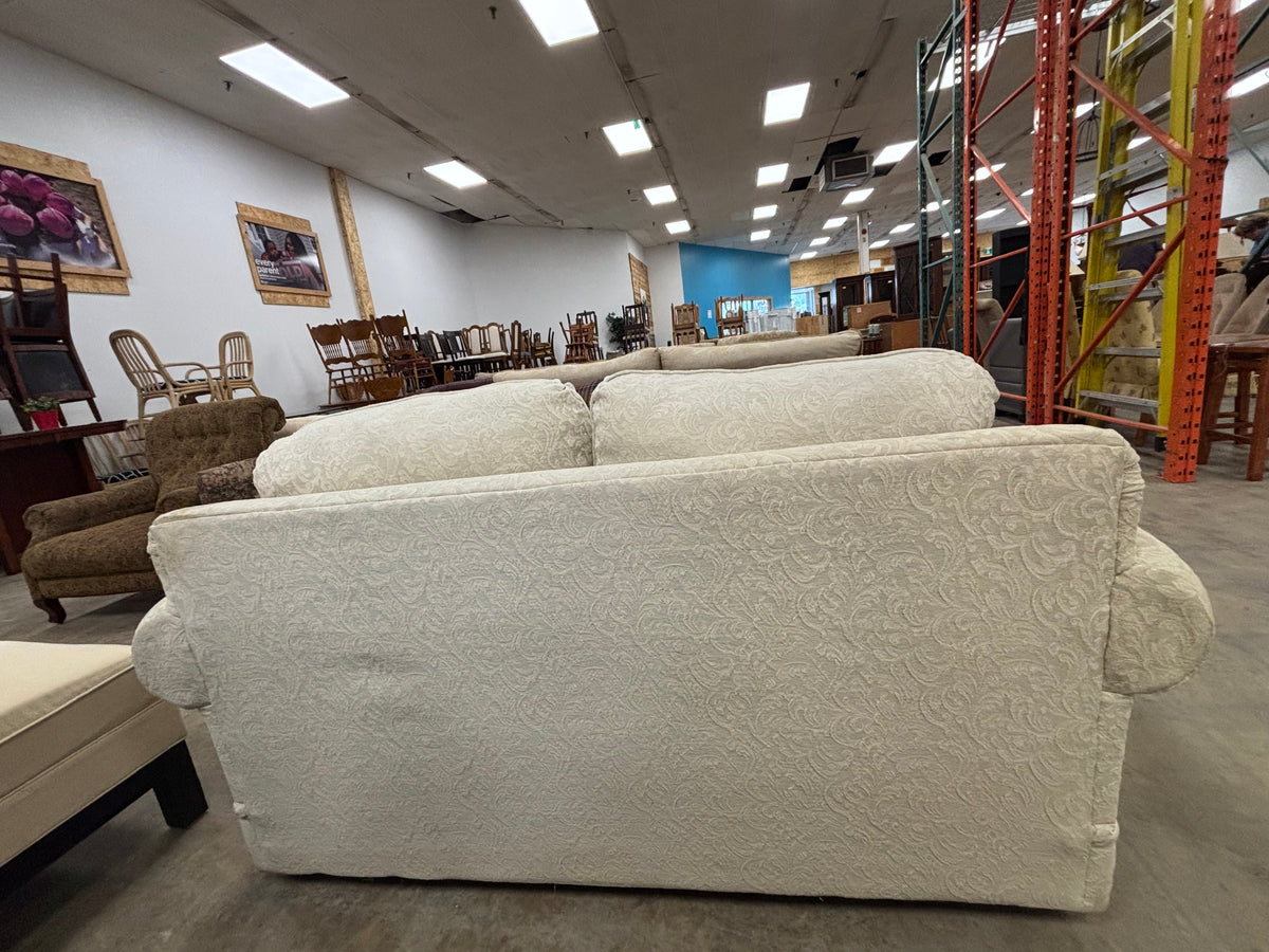Traditional Cream-Colored Loveseat