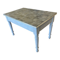 Parquet-Style Grey Rectangular Accent Table