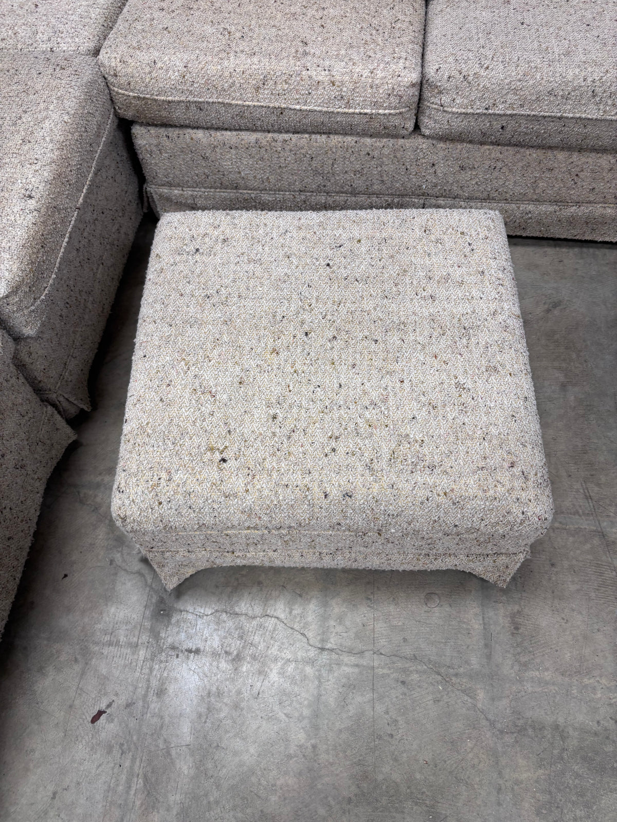 Beige Tweed Fabric Sectional